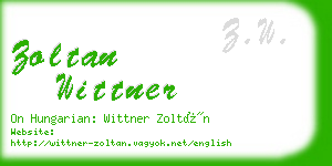 zoltan wittner business card